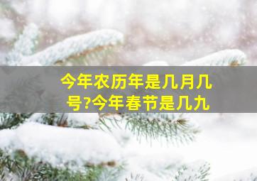 今年农历年是几月几号?今年春节是几九