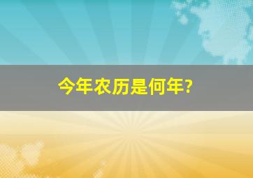 今年农历是何年?