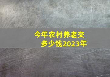 今年农村养老交多少钱2023年