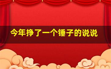 今年挣了一个锤子的说说