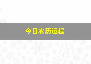 今日农历运程