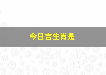 今日吉生肖是