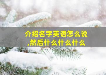 介绍名字英语怎么说,然后什么什么什么