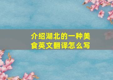 介绍湖北的一种美食英文翻译怎么写