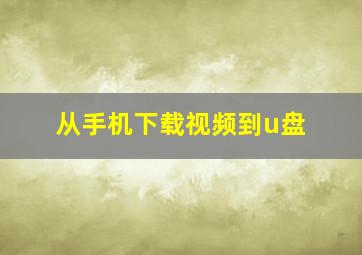 从手机下载视频到u盘