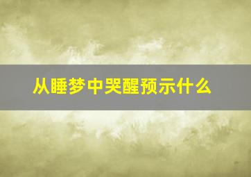 从睡梦中哭醒预示什么