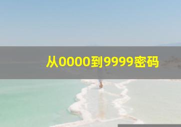 从0000到9999密码