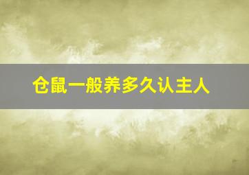 仓鼠一般养多久认主人