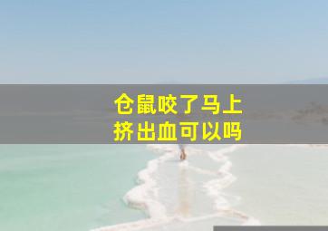 仓鼠咬了马上挤出血可以吗