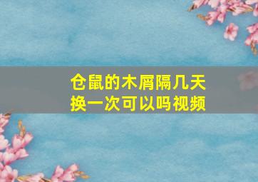 仓鼠的木屑隔几天换一次可以吗视频