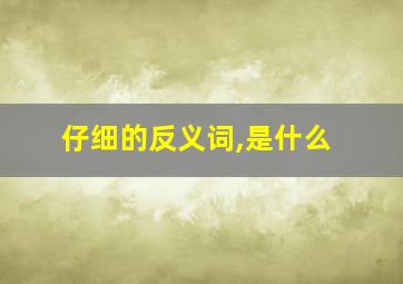 仔细的反义词,是什么