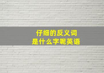 仔细的反义词是什么字呢英语