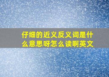 仔细的近义反义词是什么意思呀怎么读啊英文