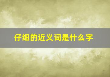 仔细的近义词是什么字