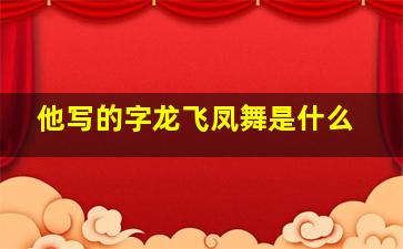 他写的字龙飞凤舞是什么