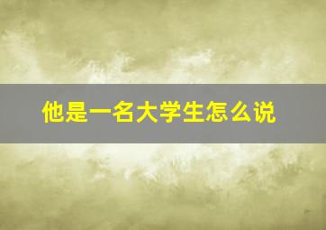 他是一名大学生怎么说