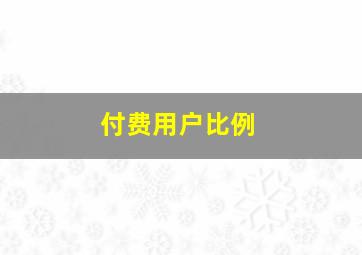 付费用户比例