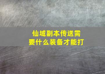 仙域副本传送需要什么装备才能打