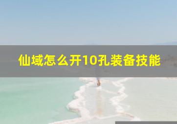 仙域怎么开10孔装备技能