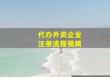 代办外资企业注册流程视频