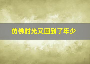 仿佛时光又回到了年少