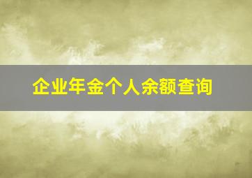 企业年金个人余额查询