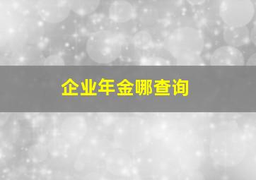 企业年金哪查询