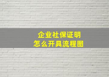 企业社保证明怎么开具流程图