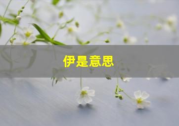 伊是意思