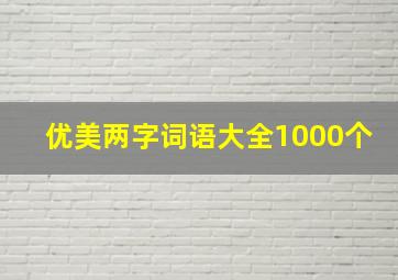 优美两字词语大全1000个