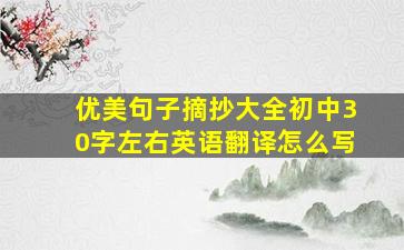 优美句子摘抄大全初中30字左右英语翻译怎么写