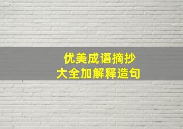 优美成语摘抄大全加解释造句