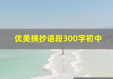 优美摘抄语段300字初中