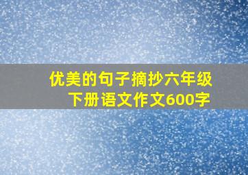 优美的句子摘抄六年级下册语文作文600字