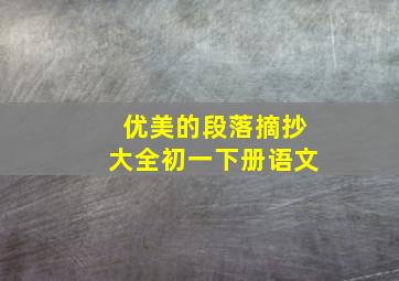 优美的段落摘抄大全初一下册语文