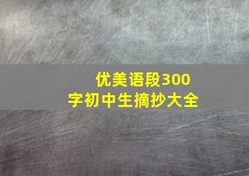 优美语段300字初中生摘抄大全