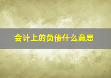 会计上的负债什么意思