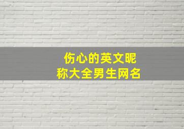 伤心的英文昵称大全男生网名