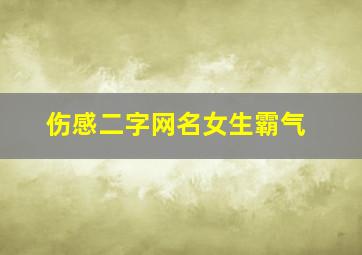 伤感二字网名女生霸气