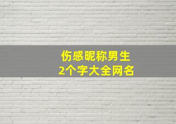 伤感昵称男生2个字大全网名