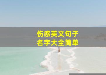 伤感英文句子名字大全简单