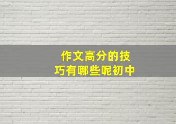 作文高分的技巧有哪些呢初中