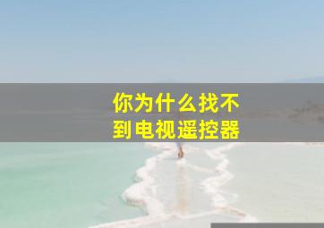 你为什么找不到电视遥控器