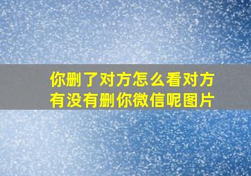 你删了对方怎么看对方有没有删你微信呢图片