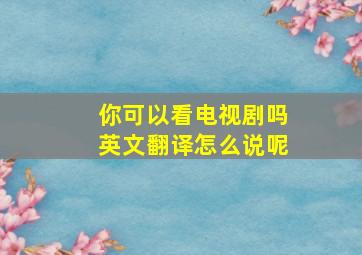 你可以看电视剧吗英文翻译怎么说呢