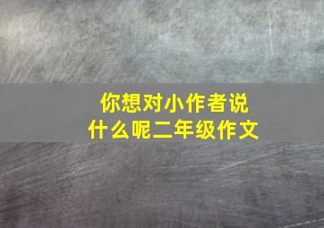 你想对小作者说什么呢二年级作文