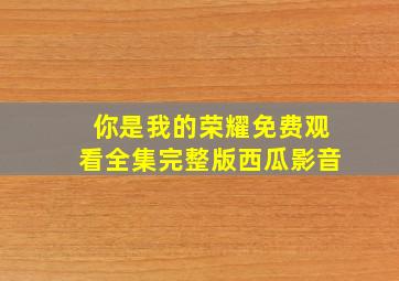 你是我的荣耀免费观看全集完整版西瓜影音