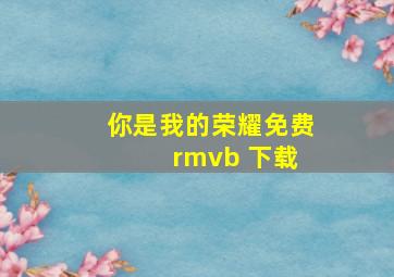 你是我的荣耀免费 rmvb 下载