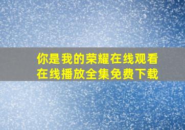 你是我的荣耀在线观看在线播放全集免费下载