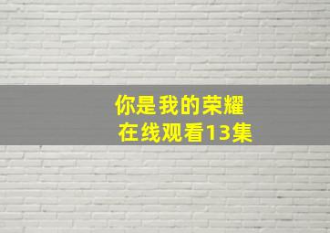 你是我的荣耀在线观看13集